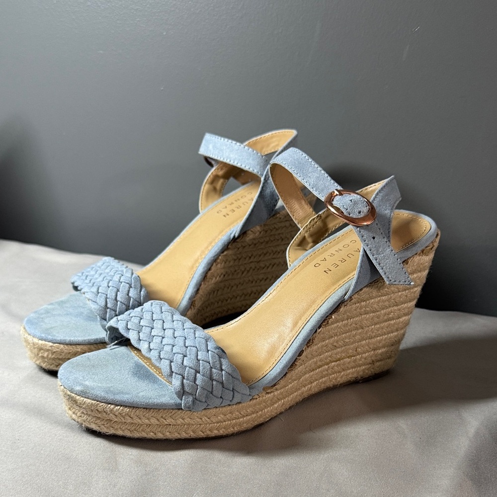 LC Lauren Conrad Light Blue Wedge Sandals
